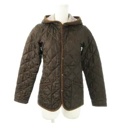 ラベンハム LAVENHAM キルティングジャケット フーディー 裏花柄 LIBERTY 英国製 34 XS 茶 ブラウン /AO11 ■GY35