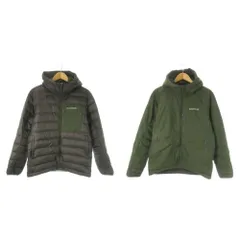 モンベル Montbell コロラドパーカ ダウンジャケット リバーシブル フーディ ジップアップ ロゴ刺繍 アウトドア M 緑 カーキ グレー /CK9 ■GY01