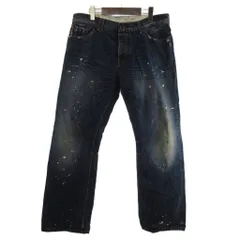 トミーヒルフィガー TOMMY HILFIGER デニムパンツ ペイント加工 ダメージ加工 コットン インディゴ W36