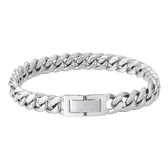 人気商品　喜平ブレスレット メンズ マイアミキューバン 幅8/10mm ステンレス KRKC&CO k18メッキ 4面カット ヒップホップ ラッパー B系アクセサリー ギフト お祝い 金属アレルギー対応