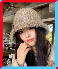 新品 レディース ニットバケットハット ケーブル編み 暖かい 防寒帽子 小顔見え 秋冬 あったかニット帽【送料無料】