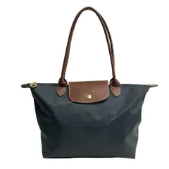 LONGCHAMP(ロンシャン) ショルダーバッグ ル・プリアージュオリジナル ダークグレー×ブラウン 折りたたみ レザー