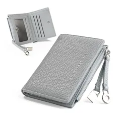 [Neurix] ミニ財布 レディース 二つ折り財布 ジップ アラウンド ウォレット コインポケット 大容量 薄型 財布 お札が折れない 薄い コンパクト 軽い 折り畳み 贈り物 (ブルー)