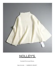 906t*新品 NOLLEY'S ノーリーズ ウール混 ハイネック 切替編み ニット プルオーバー 38 M ホワイト系