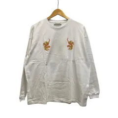 オニツカタイガー Onitsuka Tiger Tシャツ 長袖 プリント コットン YAG0220 M 白 ホワイト 緑 グリーン ピンクのサムネイル