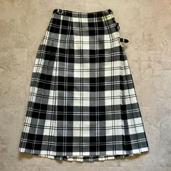 O’NEIL of DUBLIN オニールオブダブリン チェック プリーツ ラップ ロングスカート L ウール100％