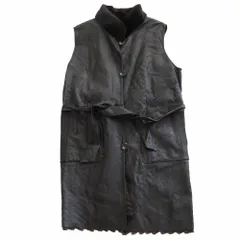 KB FUR ケービーファー クロスミンク 羊革 リアルファー 本毛皮 リバーシブル ロングベスト ダークブラウン レディース 【中古】