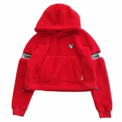 TOMMY JEANS トミージーンズ トミーヒルフィガー ボア ショート丈 パーカー プルオーバー レッド サイズM レディース 【中古】