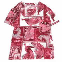 Salvatore Ferragamo サルヴァトーレフェラガモ 総柄 バードプリント Tシャツ 半袖 レッド レディース 【中古】