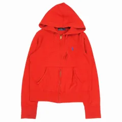 RALPH LAUREN ラルフローレン ポニーロゴ刺? ジップアップ パーカー 長袖 レッド サイズL レディース 【中古】