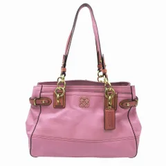 COACH コーチ トートバッグ コレット レザー キャリーオール 革 オプアート ハンドバッグ ショルダーバッグ 16460 ピンク 【中古】