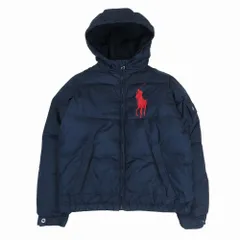 POLO RALPH LAUREN ポロラルフローレン ビッグポニーロゴ刺? ダウンジャケット ブルゾン ネイビー サイズ140  【中古】