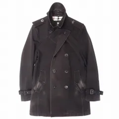 BURBERRY BLACK LABEL バーバリーブラックレーベル ノバチェック柄 トレンチコート ジャケット アウター サイズM 黒 メンズ 【中古】