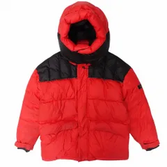 EMPORIO ARMANI EA7 エンポリオアルマーニ バイカラー 中綿 フーデット ジャケット ブルゾン  6HPB17 サイズS レッド メンズ 【中古】