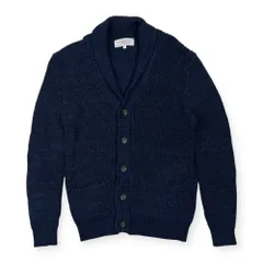 ユナイテッドアローズ グリーンレーベル GREEN LABEL RELAXING ショールカラー ニット カーディガン L /インディゴブルー系