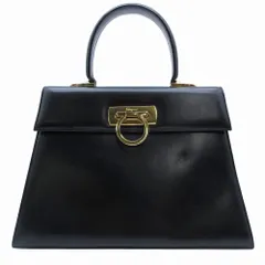 サルヴァトーレフェラガモ Salvatore Ferragamo ハンドバッグ ショルダーバッグ BA21 2181 ガンチーニ 2WAY レザー ブラック 【中古】 
