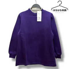紫/トップス/秋冬/裏起毛/パープル/あったか/シンプル/無地/カジュアル/未使用タグ付き/M
