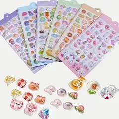 新品☆ボンボンドロップ風シール☆3D立体ステッカー6点セット