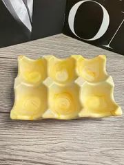 AJ ジェスモナイト　たまごトレイ　マーブル模様 韓国雑貨　オレンジホワイト　小物入れ インテリア