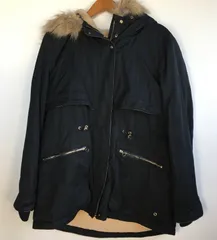 ZARA モッズコート レディース XL ブラック 3022202512130061