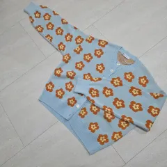 ザラ 花柄 ニット カーディガン M