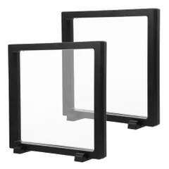 アクリルキーホルダー 収納 ディスプレイ スタンド 2個 ディスプレイケース 台座付き 缶バッジ アクセサリー 収納 展示 缶バッチケース アクリルスタンド 展示ホルダー 透明 汚れ防止 防水 防塵 鑑賞に最適 18*18cmR12193