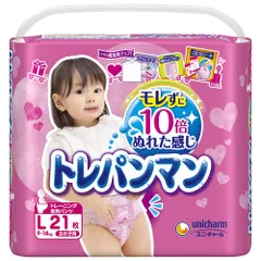 【パンツ Lサイズ】トレパンマン女の子 トイレトレーニング用 (9~14kg)21枚 [L]