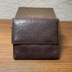 【美品】GUCCI グッチ グッチシマ GG柄 二つ折り財布 レザー 箱付