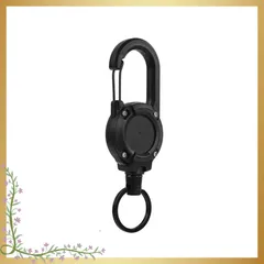 [CRAZY SHARK] リールキーホルダー 強力 カラビナ式ピンオンリール キーリール 金属ワイヤー 最長60cm キーチェーン 伸びる 丈夫 紛失防止 1