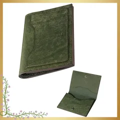 [Kawaoto] 名刺入れ メンズ 薄型 プエブロレザー 本革 名刺ケース 大容量 日本製 名刺いれ 超軽量 男性 女性 シンプル おしゃれ (緑青色) 1