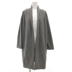 マックスマーラ MAX MARA 白タグ ロングコート ガウン 羽織 ボタンレス M ショールカラー グレー /GV