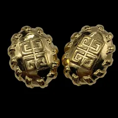 希少 美品 GIVENCHY ジバンシー 大ぶり 4Gロゴ イヤリング ゴールド ヴィンテージ ジュエリー アクセサリー