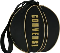 コンバース CONVERSE ボールケース1個入れ バスケットボール収納 7号球まで対応 バスケ バッグ キャリー 収納 ショルダー 撥水 ボールバッグ かばん 部活 クラブ活動 スポーツ  C1951097 1982 ブラック×ゴールド