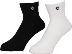 コンバース CONVERSE バスケット ニューアンクルソックス 2足組 靴下 くつ下 ソックス ニューアンクル丈 JBA ユニホーム規則対応 部活 練習 試合 大会 新入部員 通学 メンズ レディース  CB16006P 1911 ブラック×ホワイト