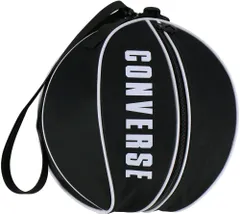 コンバース CONVERSE ボールケース1個入れ バスケットボール収納 7号球まで対応 バスケ バッグ キャリー 収納 ショルダー 撥水 ボールバッグ かばん 部活 クラブ活動 スポーツ  C1951097 1911 ブラック×ホワイト