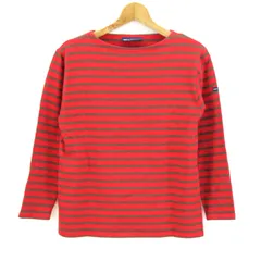 セントジェームス 長袖Ｔシャツ トップス ボーダーT コットン レディース USA36サイズ 赤×茶 SAINT JAMES 【中古】