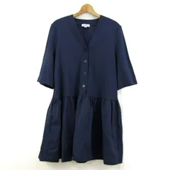 コス ワンピース トップス 七分袖 Vネック レディース Sサイズ ネイビー COS 【中古】