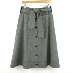 ホコモモラ ロングスカート ボトムス ギンガムチェック 前ボタン 大きいサイズ レディース 42サイズ 黒×白 Jocomomola 【中古】のサムネイル