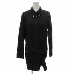 ヌメロヴェントゥーノ N°21 23年 シャツワンピース ビジュー装飾 ひざ丈 長袖 36 黒 ブラック /FF ■GY62