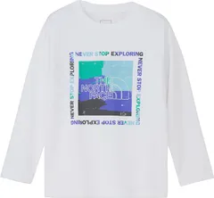 ザ・ノース・フェイス THE NORTH FACE アウトドア キッズ ロングスリーブイーエスゲットモテッドティー 子供 ジュニア 長袖 Tシャツ トップス 吸汗速乾 抗菌防臭 UV 紫外線カット 普段着 キャンプ 運動  NTJ825 W ホワイト