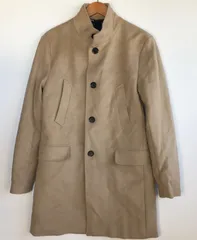 ZARA スタンドカラーコート レディース M ベージュ 3032202512130006