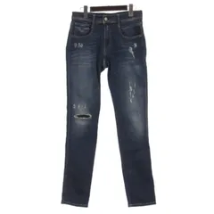 リプレイ REPLAY ANBASS HYPERFLEX ストレッチ デニムパンツ ジーンズ ダメージ リペア加工 インディゴ 30