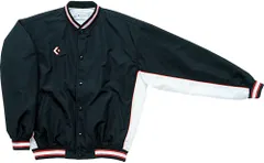 コンバース CONVERSE バスケット ジュニア ウォームアップジャケット キッズ 子供 ウィンドブレーカー アウター 上着 前ボタン 裏起毛 撥水 透湿 練習 トレーニング 部活動 クラブ チーム  CB482501S 1911 ブラック×ホワイト