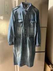 フリーサイズ / デニム ストレッチ ONE PIECE 傷なし デニムワンピース