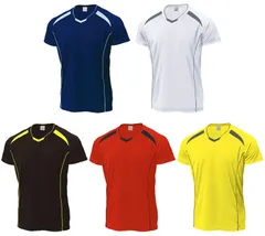 ウンドウ wundou バレーボール  バレーボールシャツ ジュニア ボーイズ ガールズ キッズ 子ども 小学生 中学生 部活 バレーボール ゲームシャツ スポーティー 練習 トレーニング チーム  P1610J 0093 イエロー×ダークグレー