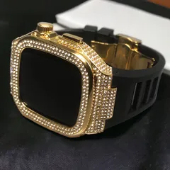 GimelZayinセット cs ブラック ゴールド アップルウォッチ ラバーベルト ステンレス Apple Watch キラキラ ケース　カバー 44mm 45mm 46mm Apple Watch バンド