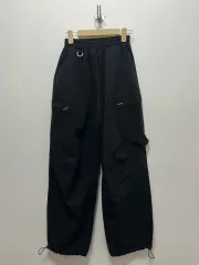 メンズ ブラック ワイド ジョガーパンツ ボトムス