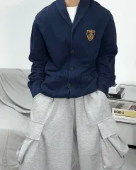 ポロ ラルフローレン ショールカラー パッチ カーディガン XL