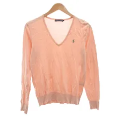 ラルフローレン RALPH LAUREN ニット セーター L 長袖 Vネック コットン ピンク /AE ■GY53