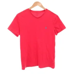 ポロ ラルフローレン POLO RALPH LAUREN Tシャツ 半袖 170/92A Vネック 赤 レッド ポニー刺繍 /AE ■GY53